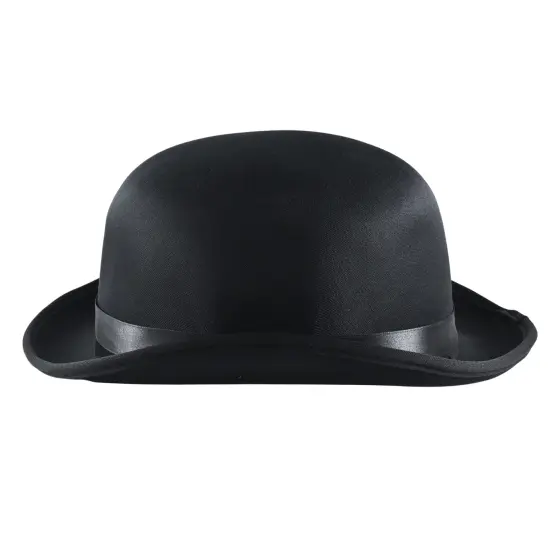 Black Bowler Derby Hat - Bolivian Costume Accessories Victorian Hats for Adults and Children Costumes {2}