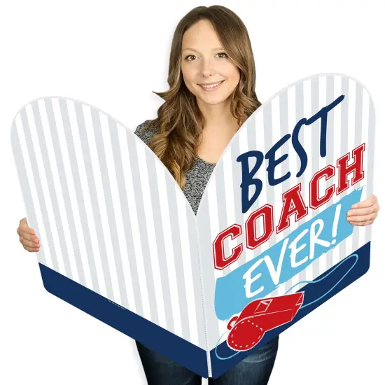 Big Dot of Happiness Coach Appreciation - Best Coach Ever Giant Greeting Card - Big Shaped Jumborific Card - 16.5 x 22 inches {1}