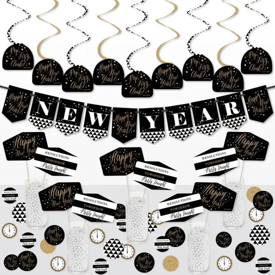 Big Dot of Happiness New Year&rsquo;s Eve - Gold - New Years Eve Party Supplies Decoration Kit - Decor Galore Party Pack - 51 Pieces {1}