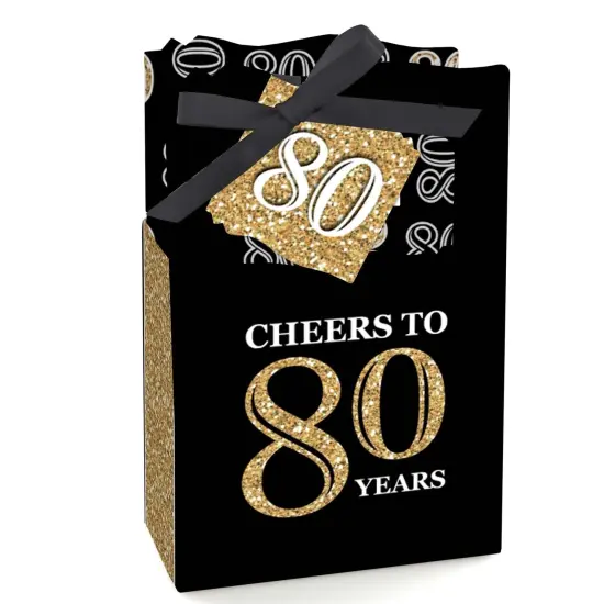 Big Dot of Happiness Adult 80th Birthday - Gold - Birthday Party Favor Boxes - Set of 12 {1}