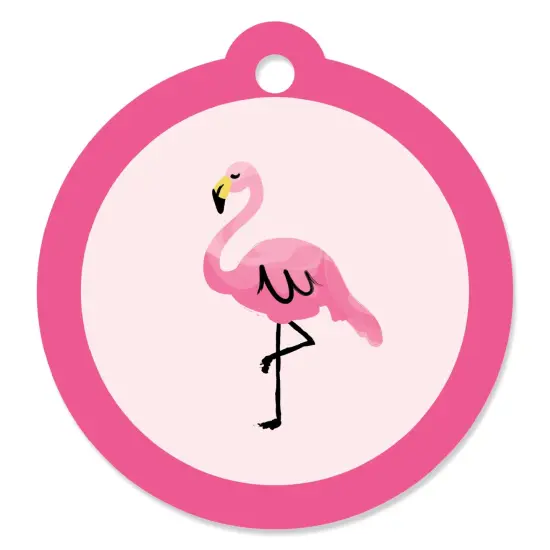 Big Dot of Happiness Pink Flamingo - Tropical Summer Favor Gift Tags (Set of 20) {1}