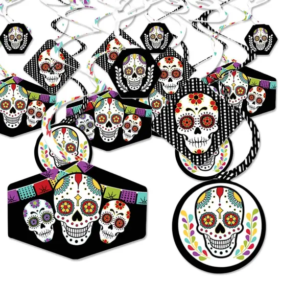 Big Dot of Happiness Day of the Dead - Sugar Skull Party Hanging Decor - Party Decoration Swirls - Set of 40 {1}