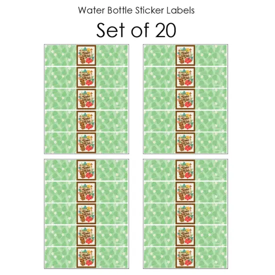 Big Dot of Happiness Tropical Luau - Hawaiian Beach Party Water Bottle Sticker Labels - Set of 20 {4}