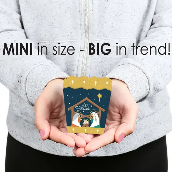 Big Dot of Happiness Holy Nativity - Party Mini Favor Boxes - Manger Scene Religious Christmas Treat Candy Boxes - Set of 12 {6}