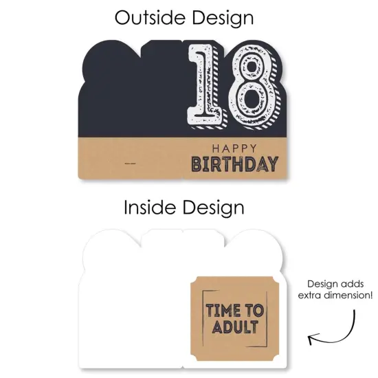 Big Dot of Happiness 18th Milestone Birthday - Happy Birthday Giant Greeting Card - Big Shaped Jumborific Card {7}