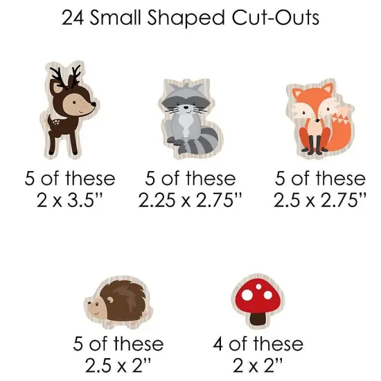 Big Dot of Happiness Woodland Creatures - Baby Shower or Birthday Party DIY Decorations - Clothespin Garland Banner - 44 Pieces {7}