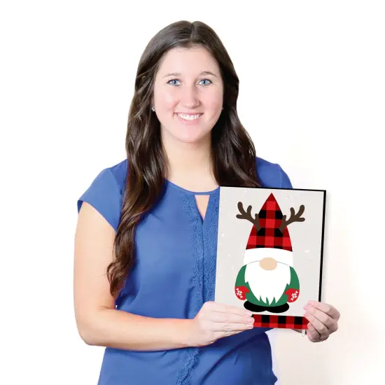 Big Dot of Happiness Red and Green Holiday Gnomes - Christmas Wall Art Room Decor - 7.5 x 10 inches - Set of 3 Prints {7}