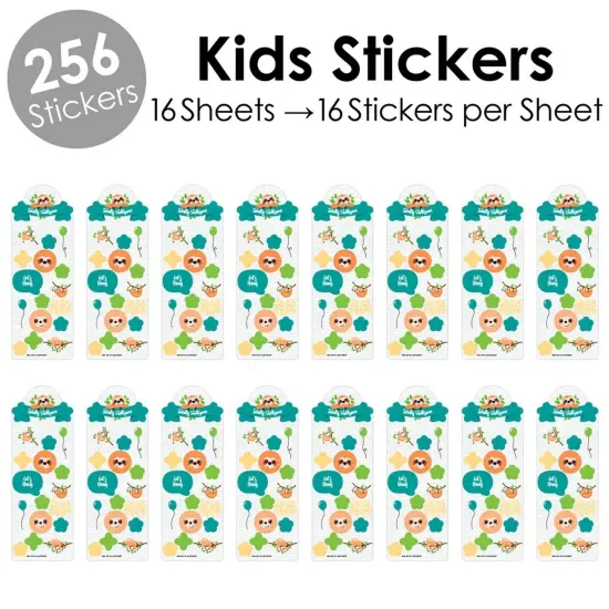 Big Dot of Happiness Let's Hang - Sloth - Birthday Party Favor Kids Stickers - 16 Sheets - 256 Stickers {3}