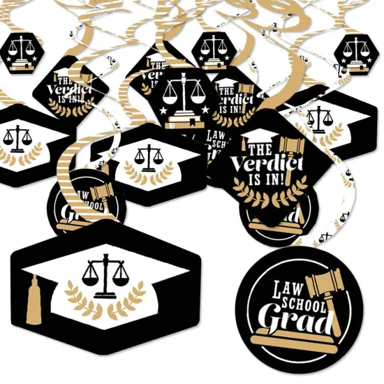 Big Dot of Happiness Law School Graduation Decoratioins Hanging Swirls - Set of 40 {1}