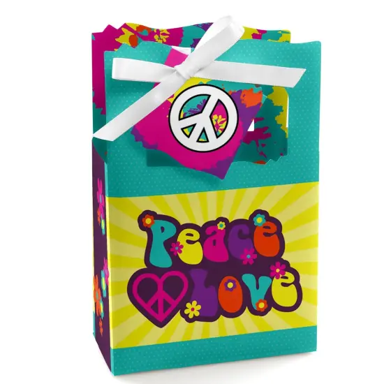 Big Dot of Happiness 60's Hippie - 1960s Groovy Party Favor Boxes - Set of 12 {1}