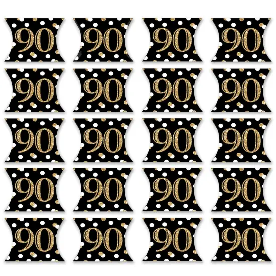 Big Dot of Happiness Adult 90th Birthday - Gold - Favor Gift Boxes - Birthday Party Petite Pillow Boxes - Set of 20 {6}
