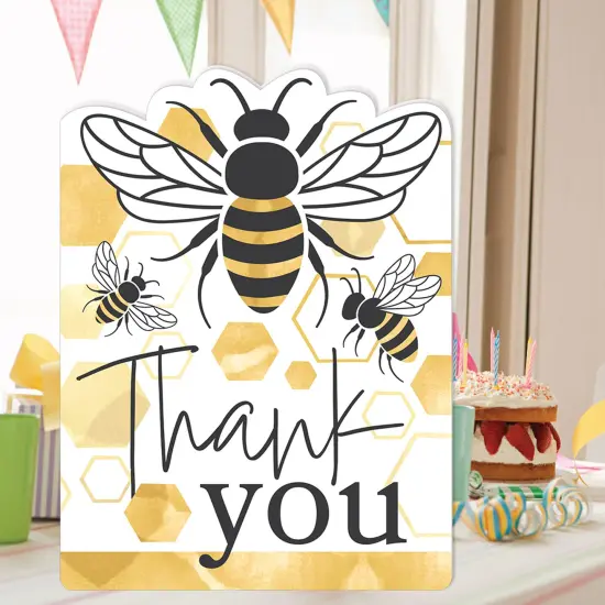 Big Dot of Happiness Little Bumblebee - Thank You Giant Greeting Card - Big Shaped Jumborific Card - 16.5 x 22 inches {3}