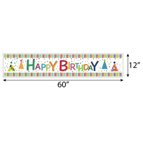 Big Dot of Happiness Cheerful Happy Birthday - Colorful Happy Birthday Decorations Party Banner {3}