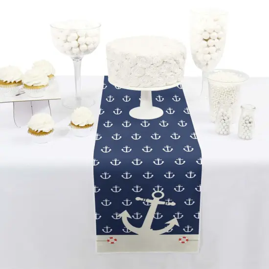Big Dot of Happiness Ahoy - Nautical - Petite Baby Shower or Birthday Party Paper Table Runner - 12 x 60 inches {3}