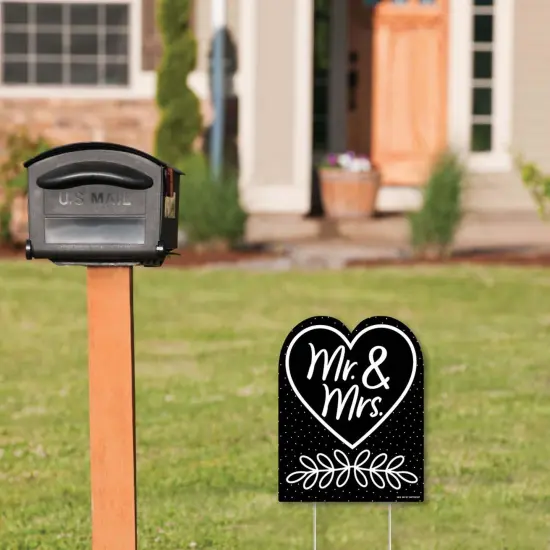 Big Dot of Happiness Black and White Mr. and Mrs. - Outdoor Lawn Sign - Wedding Congratulations Yard Sign - 1 Piece {3}