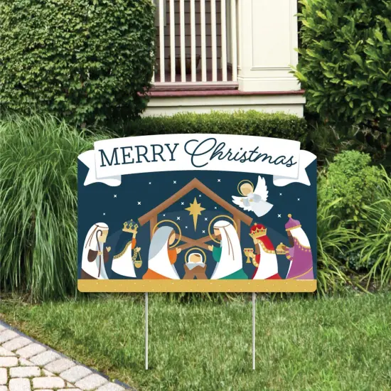 Big Dot of Happiness Holy Nativity - Manger Scene Religious Christmas Yard Sign Lawn Decorations - Merry Christmas Party Yardy Sign {1}