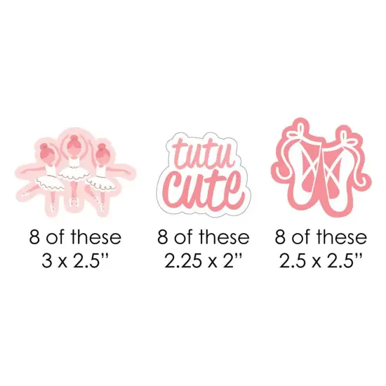 Big Dot of Happiness Tutu Cute Ballerina - DIY Shaped Ballet Birthday Party or Baby Shower Cut-Outs - 24 Count {3}