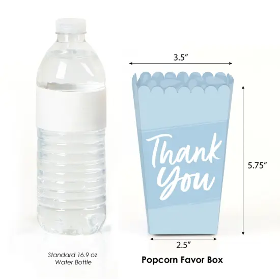 Big Dot of Happiness Dusty Blue Elegantly Simple - Guest Party Favor Popcorn Treat Boxes - Set of 12 {3}