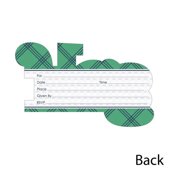 Big Dot of Happiness Par-Tee Time - Golf - Shaped Fill-in Invitations - Birthday or Retirement Party Invitation Cards with Envelopes - Set of 12 {4}