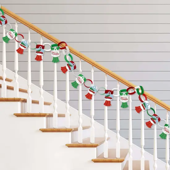 Big Dot of Happiness Merry Little Christmas Tree - 90 Chain Links & 30 Paper Tassels Decor Kit - Red Truck Christmas Party Paper Chains Garland- 21 ft {3}