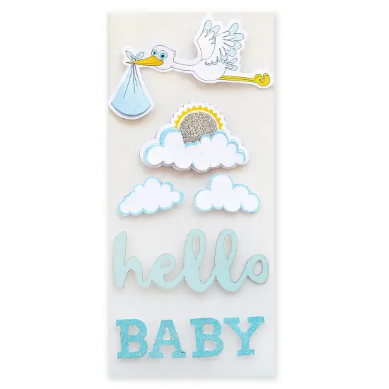 Little Birdie Storks Embellishment 9/Pkg-Hello Baby Blue {2}