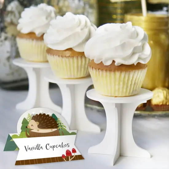 Big Dot of Happiness Forest Hedgehogs - Woodland Birthday Party or Baby Shower Tent Buffet Card - Table Setting Name Place Cards - Set of 24 {6}