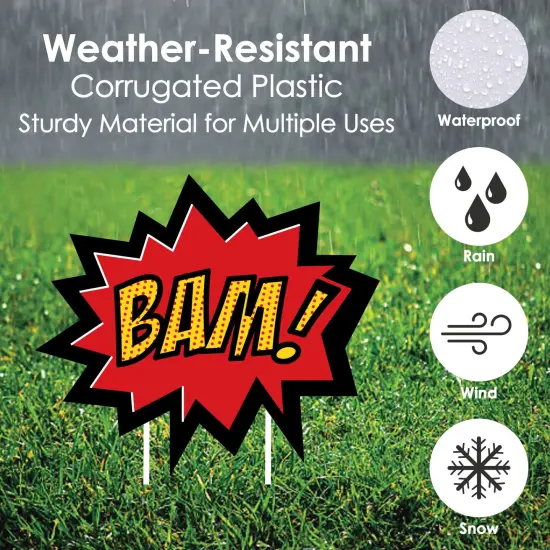 Big Dot of Happiness Bam Superhero - Comic Book Lawn Decorations - Outdoor Baby Shower or Birthday Party Yard Decorations - 10 Piece {6}