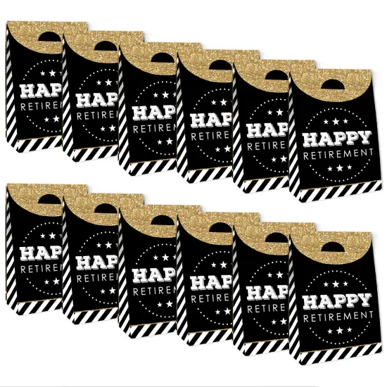 Big Dot of Happiness Happy Retirement - Retirement Gift Favor Bags - Party Goodie Boxes Set of 12 {6}