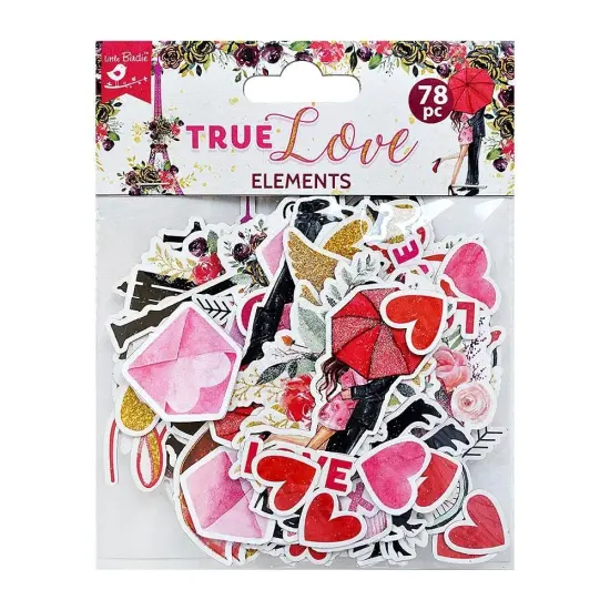 Little Birdie True Love Ephemera Embellishment 78/Pkg-True Love {1}