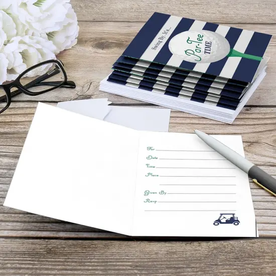 Big Dot of Happiness Par-Tee Time - Golf - Fill In Birthday or Retirement Party Invitations (8 count) {6}