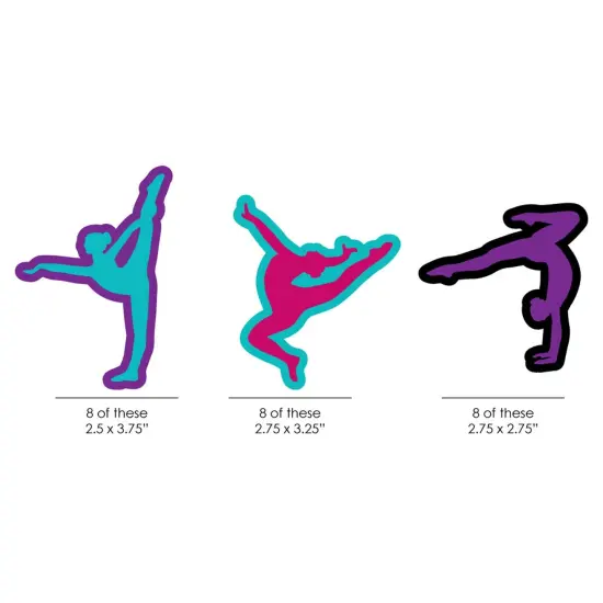 Big Dot of Happiness Tumble, Flip & Twirl - Gymnastics - Paper Straw Decor - Birthday Party or Gymnast Party Striped Decorative Straws - Set of 24 {4}