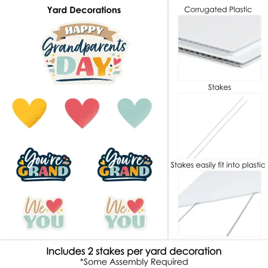 Big Dot of Happiness Happy Grandparents Day - Yard Sign and Outdoor Lawn Decorations - Grandma & Grandpa Party Yard Signs - Set of 8 {6}