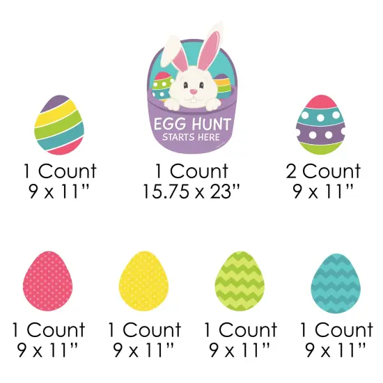 Big Dot of Happiness Easter Egg Hunt - Yard Sign and Outdoor Lawn Decorations - Easter Bunny Party Yard Signs - Set of 8 {7}