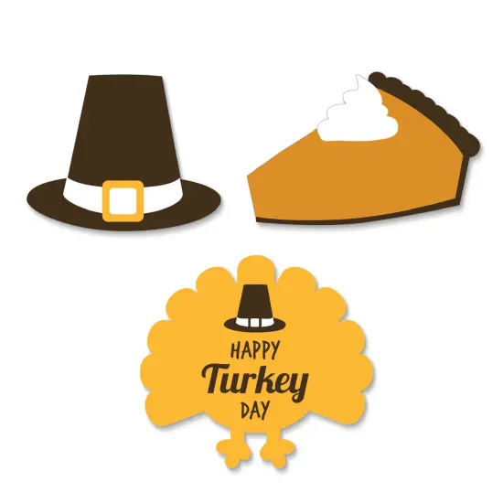 Big Dot of Happiness Happy Turkey Day - Thanksgiving DIY Shaped Party Cut-Outs - 24 Count {1}