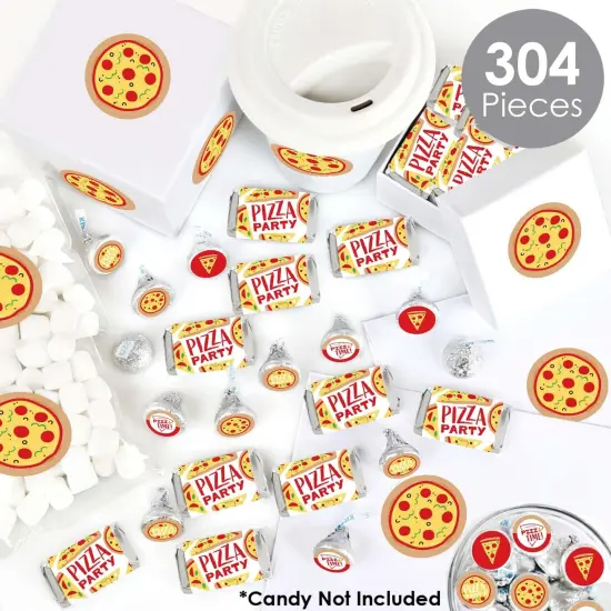 Big Dot of Happiness Pizza Party Time - Baby Shower or Birthday Party Candy Favor Sticker Kit - 304 Pieces {3}