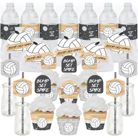 Big Dot of Happiness Bump, Set, Spike - Volleyball - Baby Shower or Birthday Party Favors and Cupcake Kit - Fabulous Favor Party Pack - 100 Pieces {1}