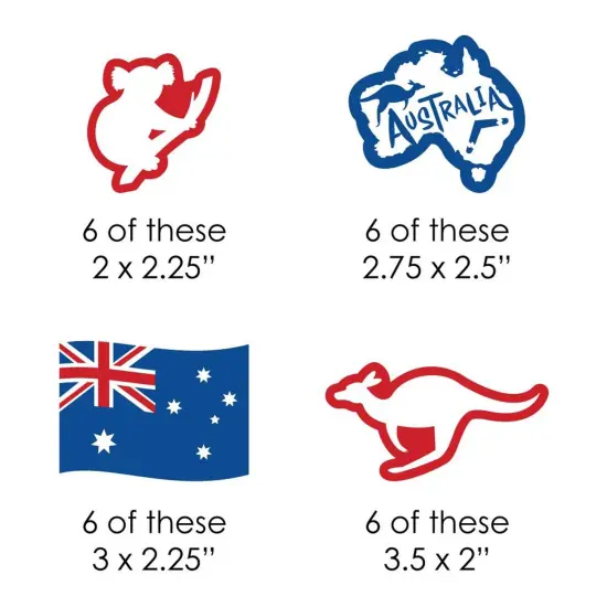 Big Dot of Happiness Australia Day - DIY Shaped G'Day Mate Aussie Party Cut-Outs - 24 Count {4}
