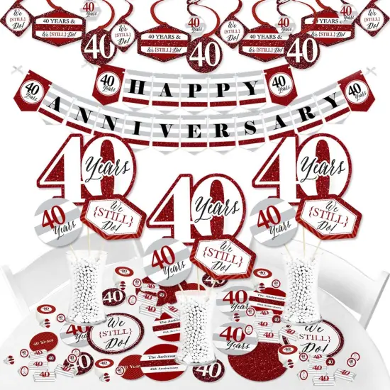 Big Dot of Happiness We Still Do - 40th Wedding Anniversary - Anniversary Party Supplies - Banner Decoration Kit - Fundle Bundle {1}