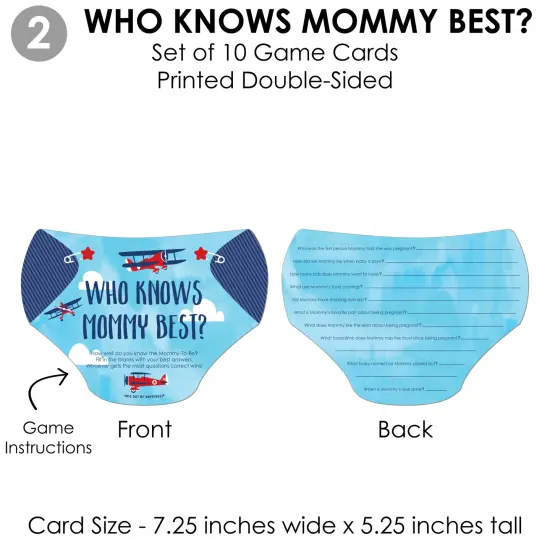 Big Dot of Happiness Taking Flight - Airplane - 4 Vintage Plane Baby Shower Games - 10 Cards Each - Gamerific Bundle {7}