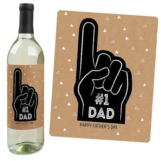 Big Dot of Happiness My Dad is Rad - Father's Day Gift For Men - Wine Bottle Label Stickers - Set of 4 {3}