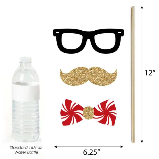 Big Dot of Happiness Christmas Elfie Selfie - Holiday & Christmas Photo Booth Props Kit - 20 Count {6}