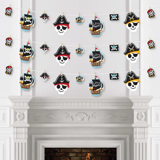 Big Dot of Happiness Pirate Ship Adventures - Skull Birthday Party DIY Decorations - Clothespin Garland Banner - 44 Pieces {4}