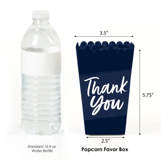 Big Dot of Happiness Navy Blue Elegantly Simple - Guest Party Favor Popcorn Treat Boxes - Set of 12 {3}