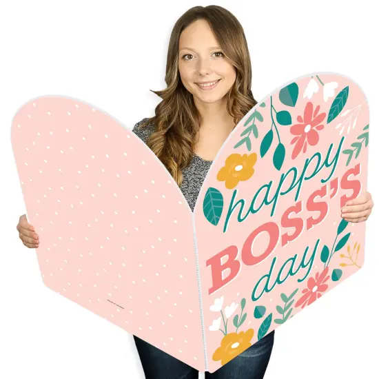 Big Dot of Happiness Female Best Boss Ever - Happy Women Boss's Day Giant Greeting Card - Big Shaped Jumborific Card - 16.5 x 22 inches {1}