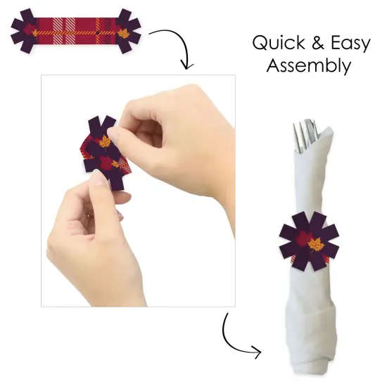 Big Dot of Happiness Friends Thanksgiving Feast - Friendsgiving Paper Napkin Holder - Napkin Rings - Set of 24 {6}