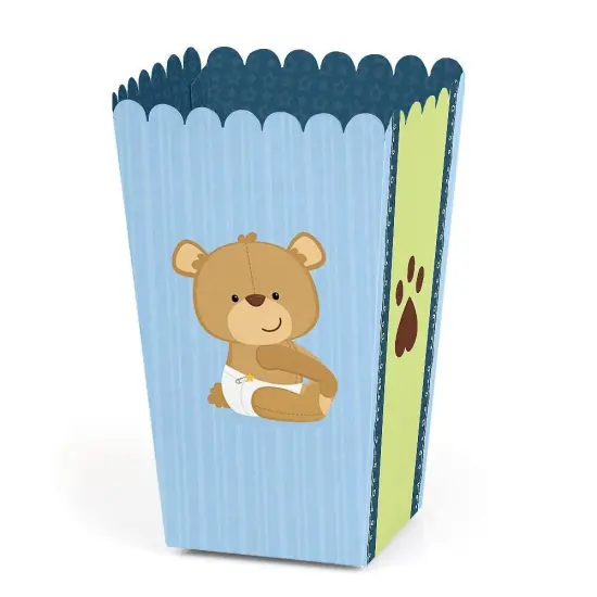 Big Dot of Happiness Baby Boy Teddy Bear - Baby Shower Favor Popcorn Treat Boxes - Set of 12 {1}