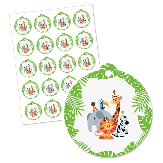 Big Dot of Happiness Jungle Party Animals - Safari Zoo Animal Birthday Party or Baby Shower Favor Gift Tags (Set of 20) {3}