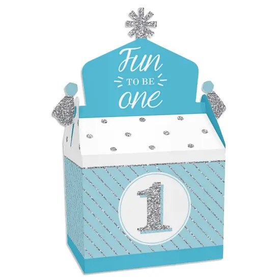 Big Dot of Happiness 1st Birthday Boy - Fun to be One - Treat Box Party Favors - First Birthday Party Goodie Gable Boxes - Set of 12 {1}