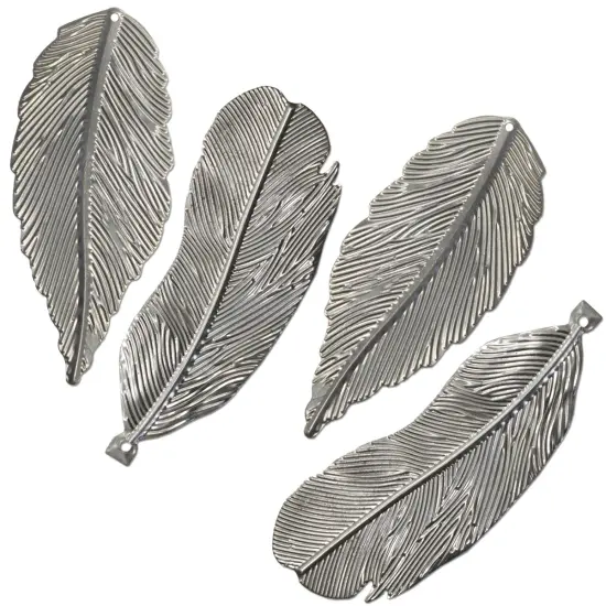 BCI Crafts Salvaged Metal Feathers 4/Pkg-3" {2}