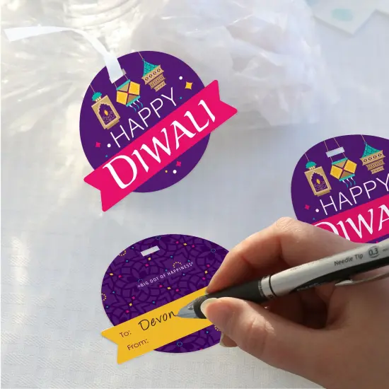 Big Dot of Happiness Happy Diwali - Festival of Lights Party Clear Goodie Favor Bags - Treat Bags With Tags - Set of 12 {4}